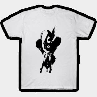 Panda warrior minimal silhouette white T-Shirt